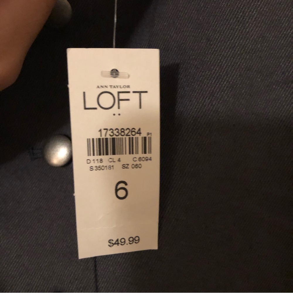 NWT! LOFT Gray Button Skirt - Picture 8 of 8